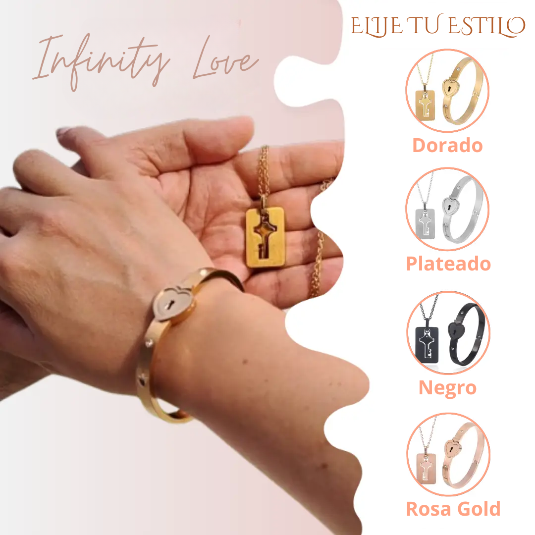 Pulsera Corazón y Collar con Llave